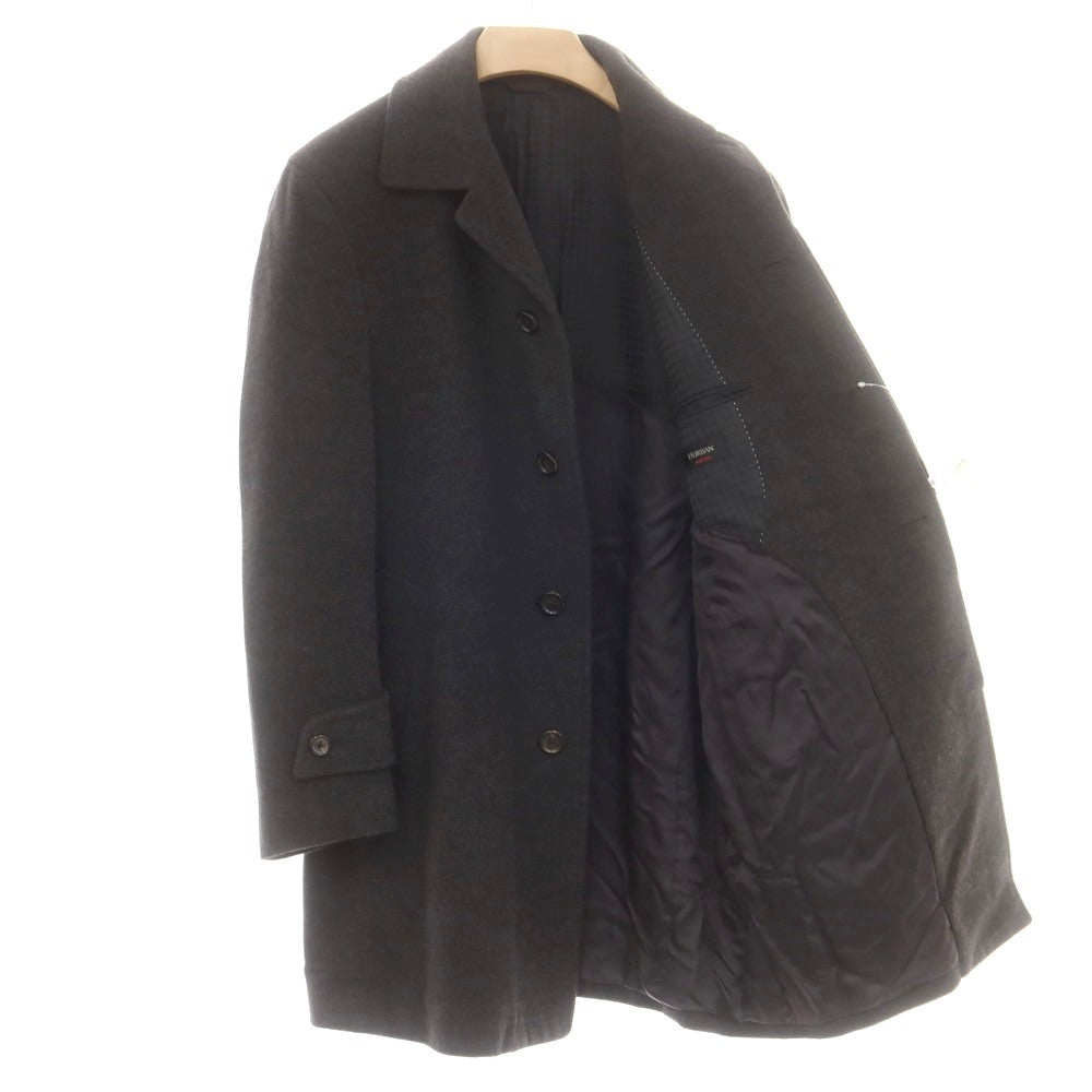 【中古】ダーバン D’URBAN カシミヤ ステンカラーコート チャコール系【 LL 】【 状態ランクC 】【 メンズ 】