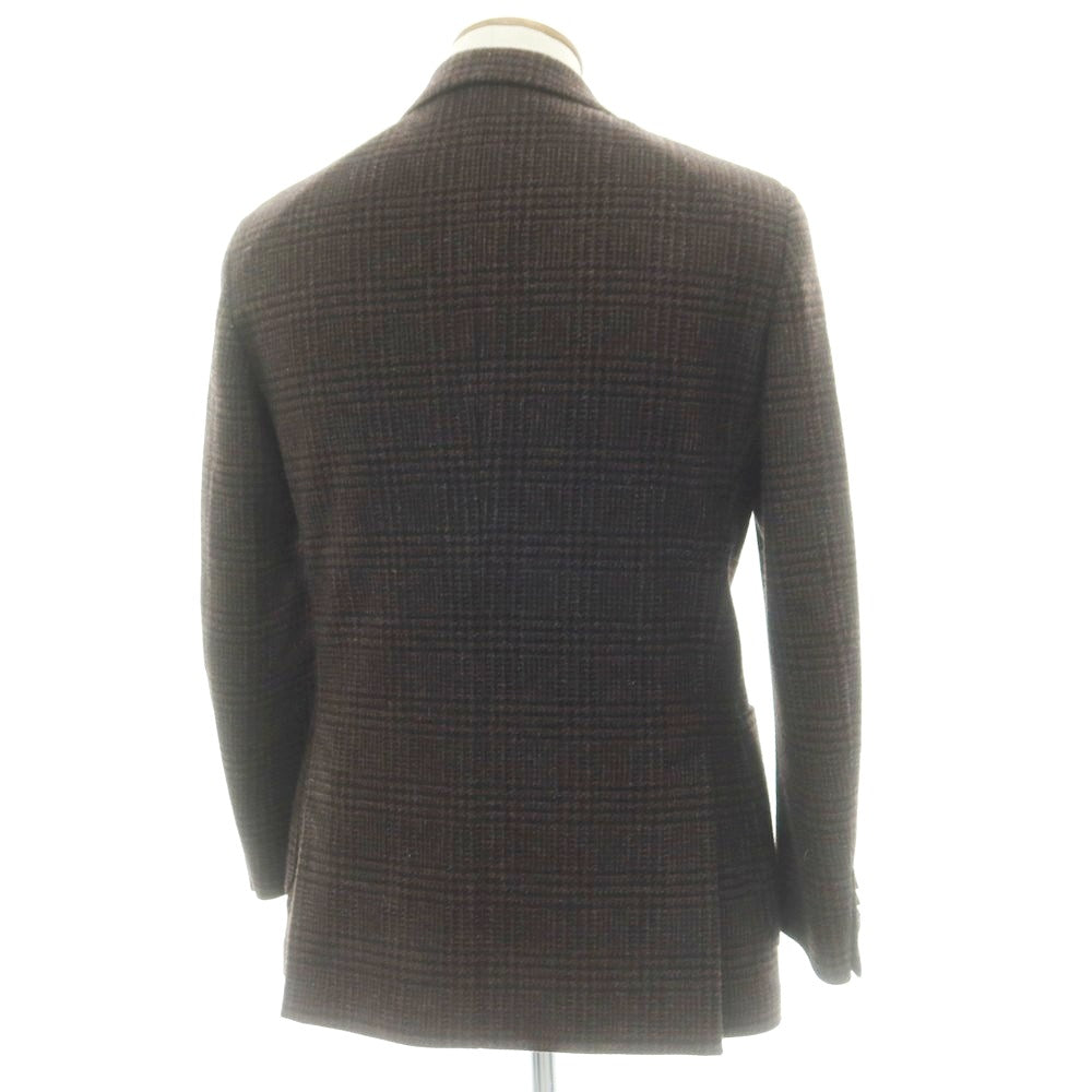 【中古】ラルディーニ LARDINI ウール チェック テーラードジャケット ブラウンxブラック【 48 】【 状態ランクB 】【 メンズ 】