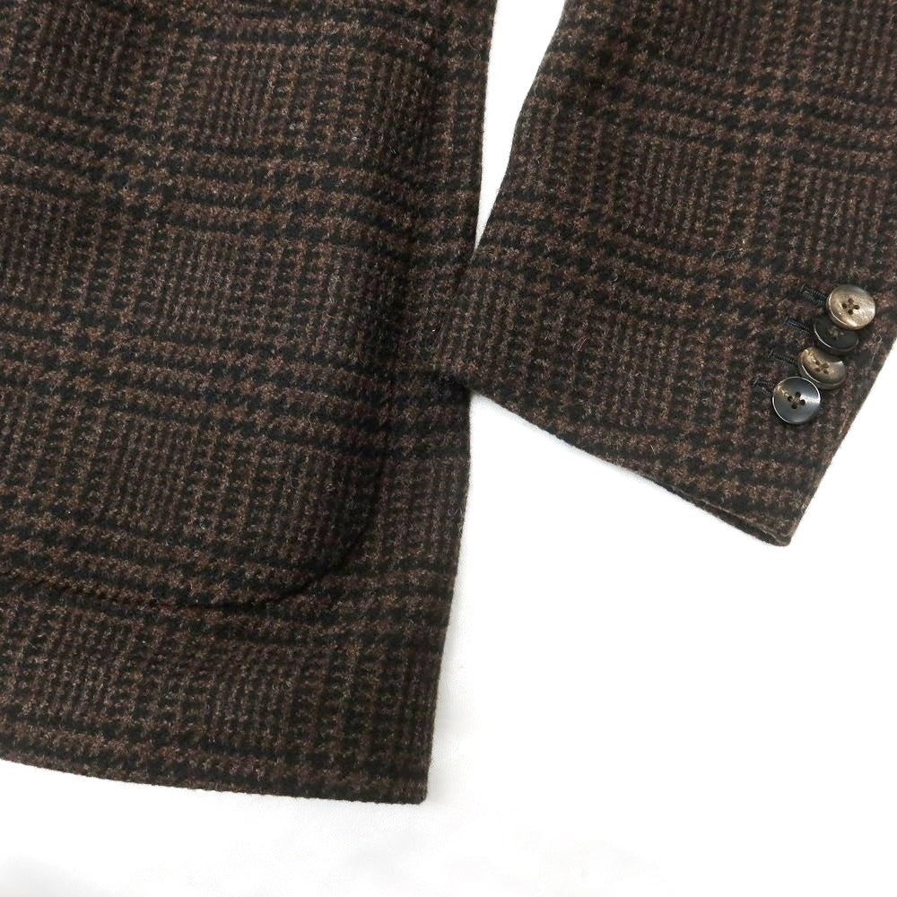 【中古】ラルディーニ LARDINI ウール チェック テーラードジャケット ブラウンxブラック【 48 】【 状態ランクB 】【 メンズ 】