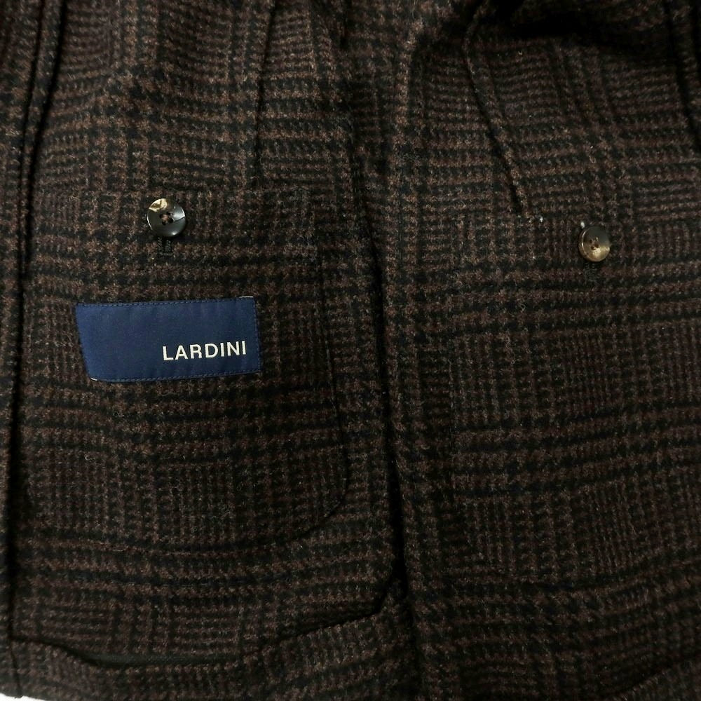 【中古】ラルディーニ LARDINI ウール チェック テーラードジャケット ブラウンxブラック【 48 】【 状態ランクB 】【 メンズ 】