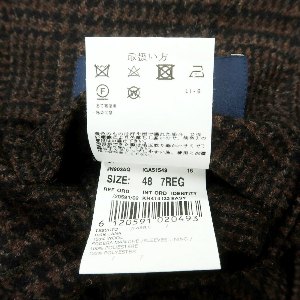 【中古】ラルディーニ LARDINI ウール チェック テーラードジャケット ブラウンxブラック【 48 】【 状態ランクB 】【 メンズ 】