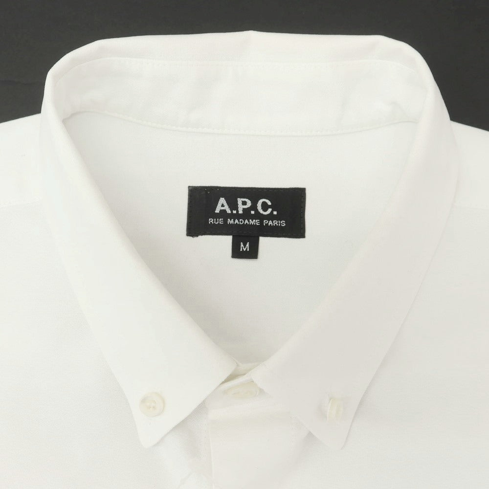 【中古】アーペーセー A.P.C. コットン ボタンダウン カジュアルシャツ ホワイト【 M 】【 状態ランクC 】【 メンズ 】