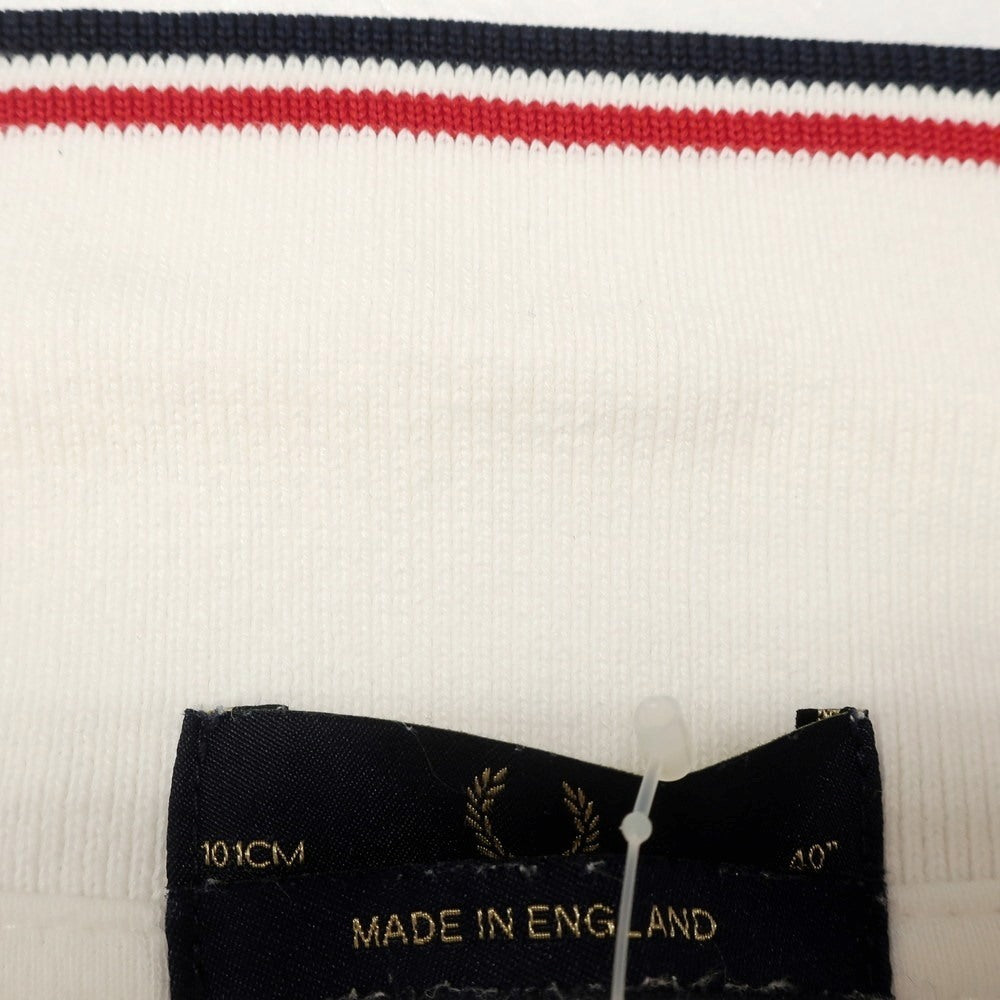 【中古】フレッドペリー FRED PERRY コットン 鹿の子 半袖ポロシャツ ホワイト【 40 】【 状態ランクB 】【 メンズ 】