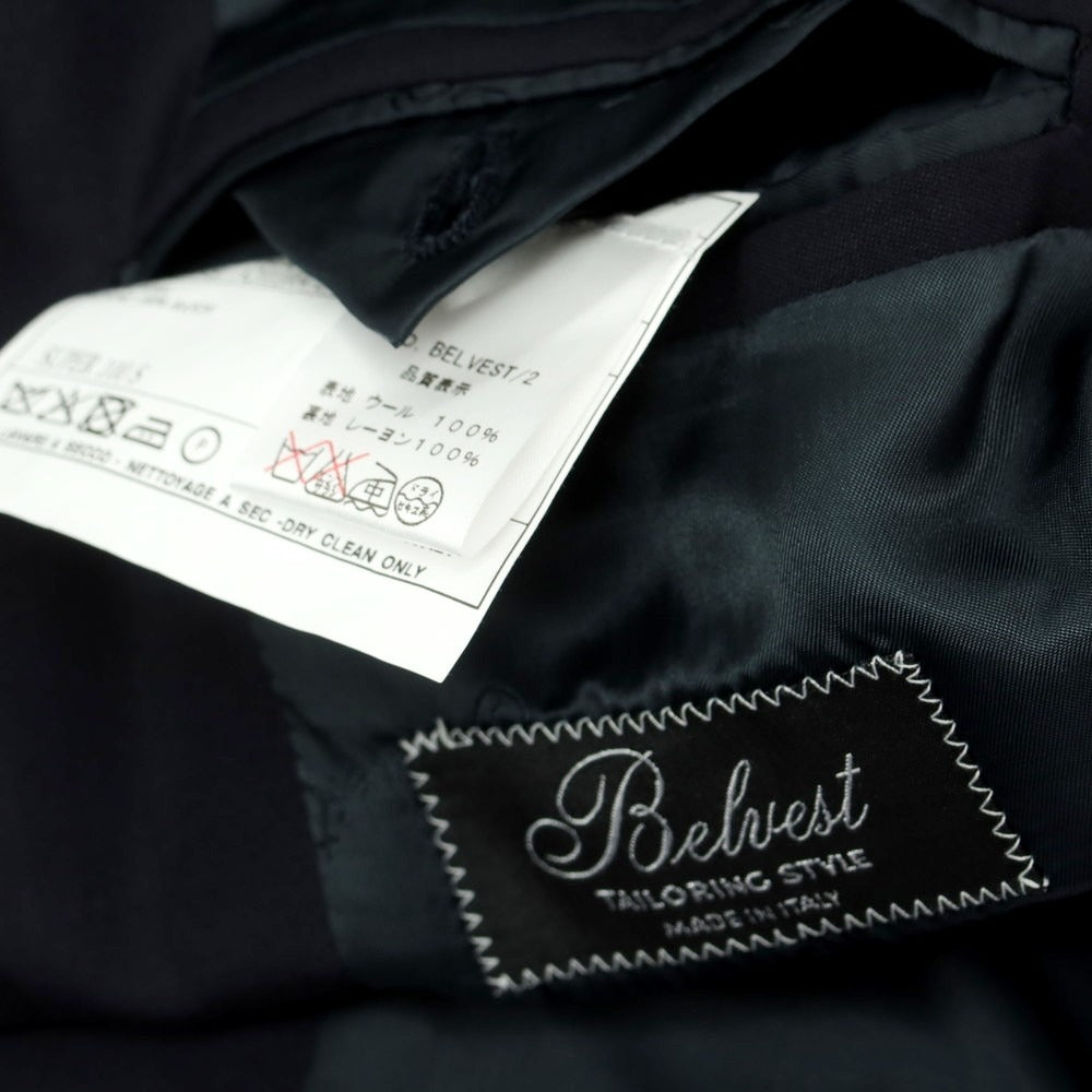 【中古】ベルベスト Belvest ウール 3つボタンスーツ ダークネイビー【 42 】【 状態ランクB 】【 メンズ 】