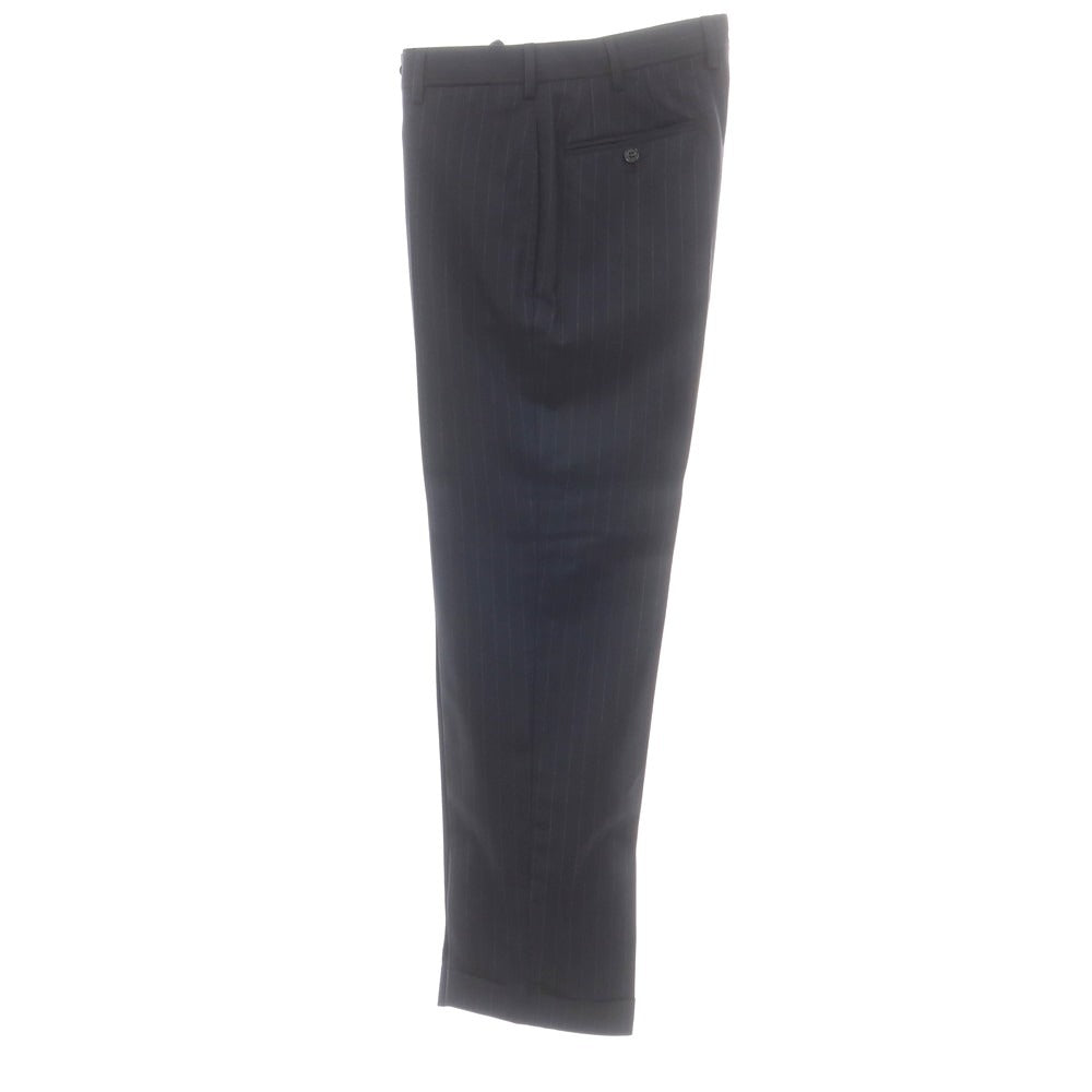 【中古】ベルベスト Belvest ウール ストライプ 3つボタンスーツ ダークネイビーxグレー【 42 】【 状態ランクB 】【 メンズ 】