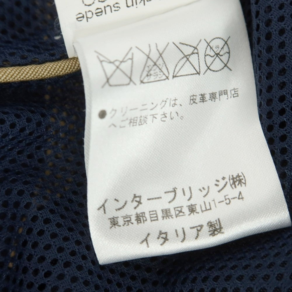 【中古】エンメティ EMMETI PARIDE ゴートスキン スエード シャツ型 パンチング レザーブルゾン ブラック【 48 】【 状態ランクD 】【 メンズ 】