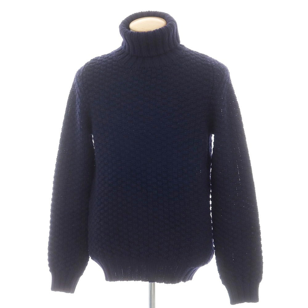 【中古】ドリューアンドコー DREW&CO ローゲージ ウール タートルネック プルオーバーニット ネイビー【 S 】【 状態ランクB 】【 メンズ 】
