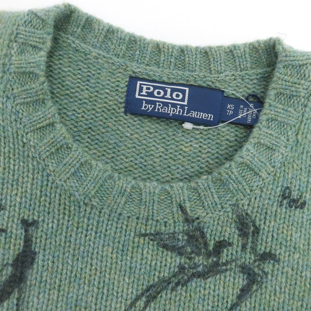 【中古】【未使用】ポロ ラルフローレン Polo Ralph Lauren ミドルゲージ ウール クルーネック プルオーバーニット グリーン【 XS 】【 状態ランクS 】【 メンズ 】