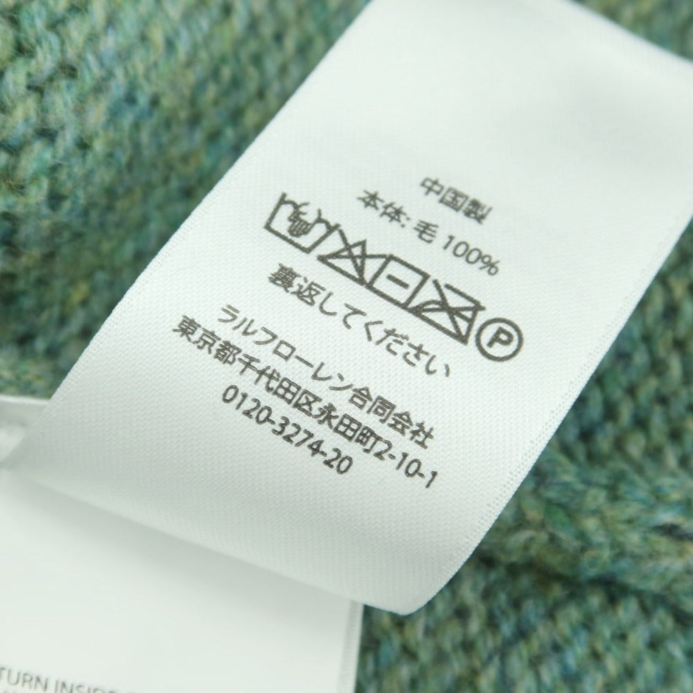 【中古】【未使用】ポロ ラルフローレン Polo Ralph Lauren ミドルゲージ ウール クルーネック プルオーバーニット グリーン【 XS 】【 状態ランクS 】【 メンズ 】