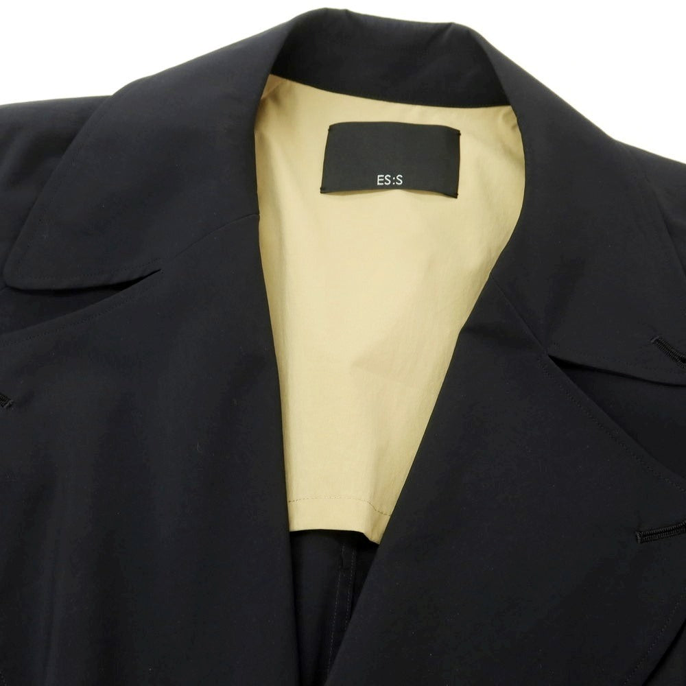 【中古】エス S ポリエステル トレンチコート ブラック【 1 】【 状態ランクC 】【 メンズ 】