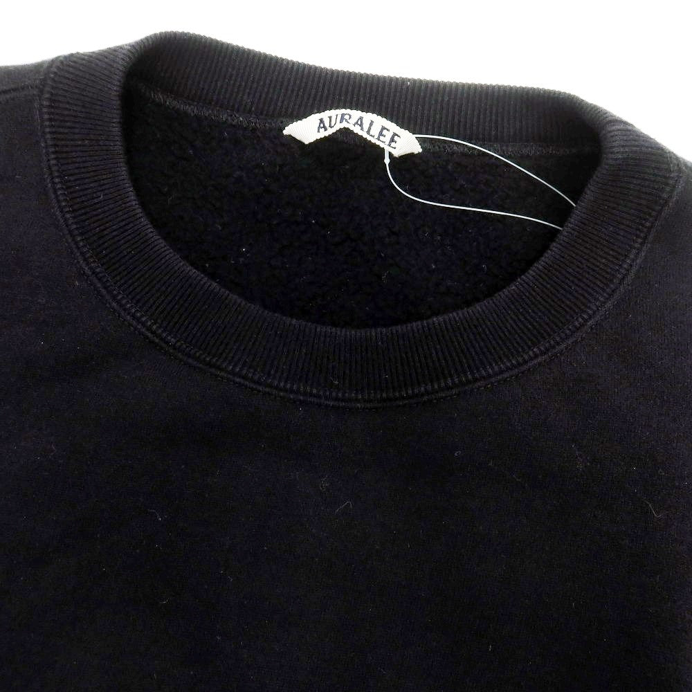 【中古】オーラリー AURALEE 2023年秋冬 コットン クルーネック スウェット ブラック【 4 】【 状態ランクB 】【 メンズ 】