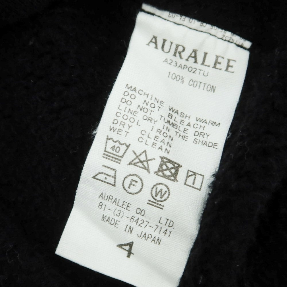【中古】オーラリー AURALEE 2023年秋冬 コットン クルーネック スウェット ブラック【 4 】【 状態ランクB 】【 メンズ 】