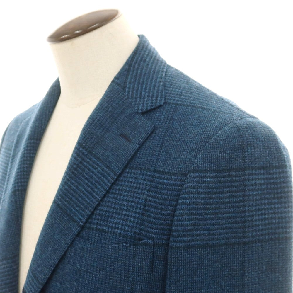 【中古】ブリッラ ペル イル グスト Brilla per il gusto ウールカシミヤナイロンポリウレタン グレンチェック 3B テーラードジャケット ブルー【 50 】【 状態ランクB 】【 メンズ 】