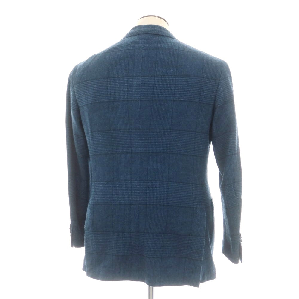 【中古】ブリッラ ペル イル グスト Brilla per il gusto ウールカシミヤナイロンポリウレタン グレンチェック 3B テーラードジャケット ブルー【 50 】【 状態ランクB 】【 メンズ 】
