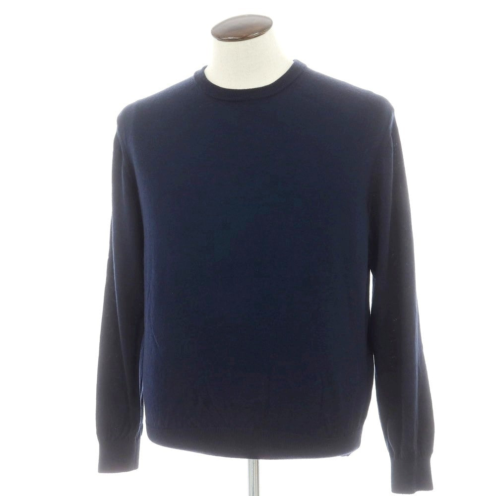 【中古】イタルスタイル ITAL STYLE ハイゲージ ウール クルーネック プルオーバーニット ネイビー【 XL 】【 状態ランクB 】【 メンズ 】
