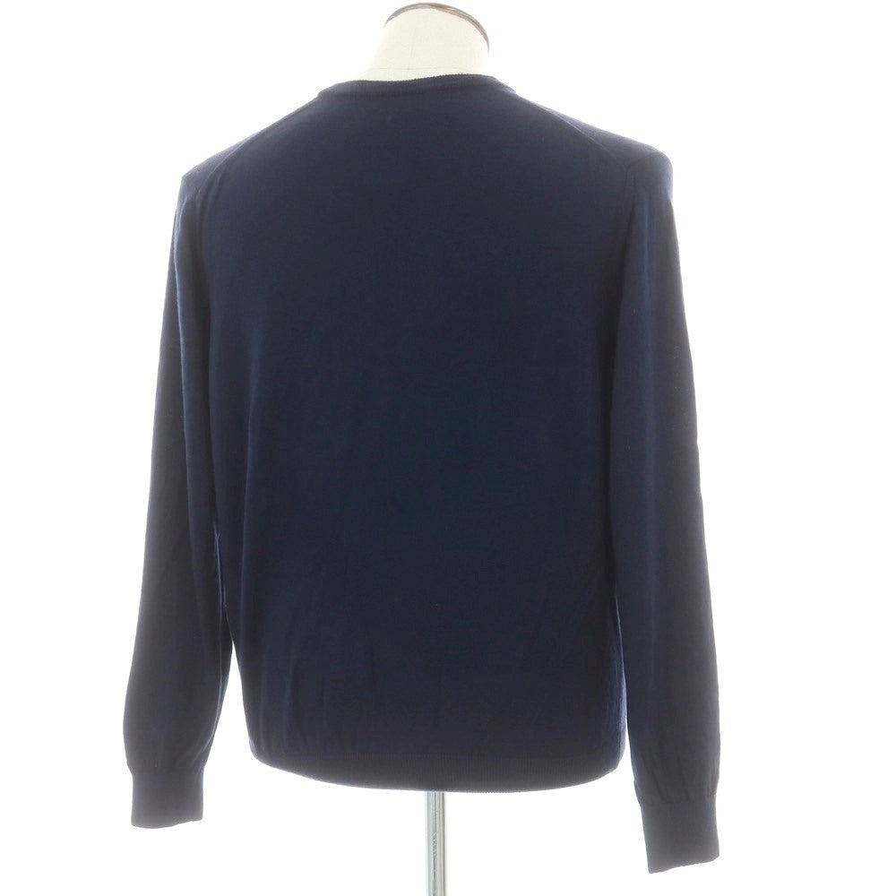 【中古】イタルスタイル ITAL STYLE ハイゲージ ウール クルーネック プルオーバーニット ネイビー【 XL 】【 状態ランクB 】【 メンズ 】