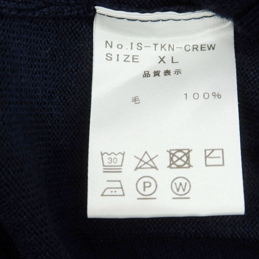 【中古】イタルスタイル ITAL STYLE ハイゲージ ウール クルーネック プルオーバーニット ネイビー【 XL 】【 状態ランクB 】【 メンズ 】