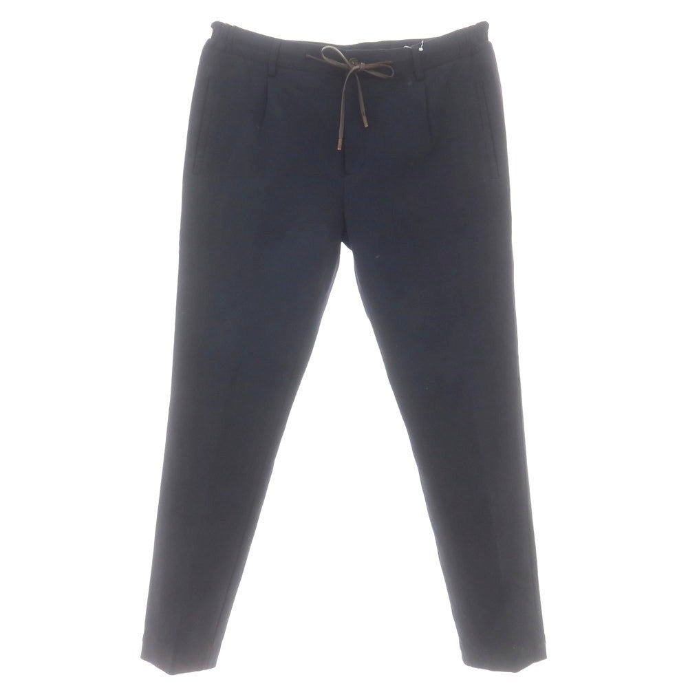 【中古】ベルナルド ジュスティ BERNARDO GIUSTI レーヨンナイロン ジャージー イージースラックスパンツ ネイビー【 50 】【 状態ランクD 】【 メンズ 】