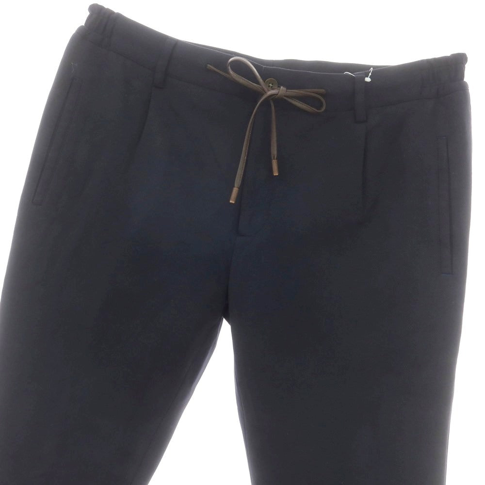 【中古】ベルナルド ジュスティ BERNARDO GIUSTI レーヨンナイロン ジャージー イージースラックスパンツ ネイビー【 50 】【 状態ランクD 】【 メンズ 】