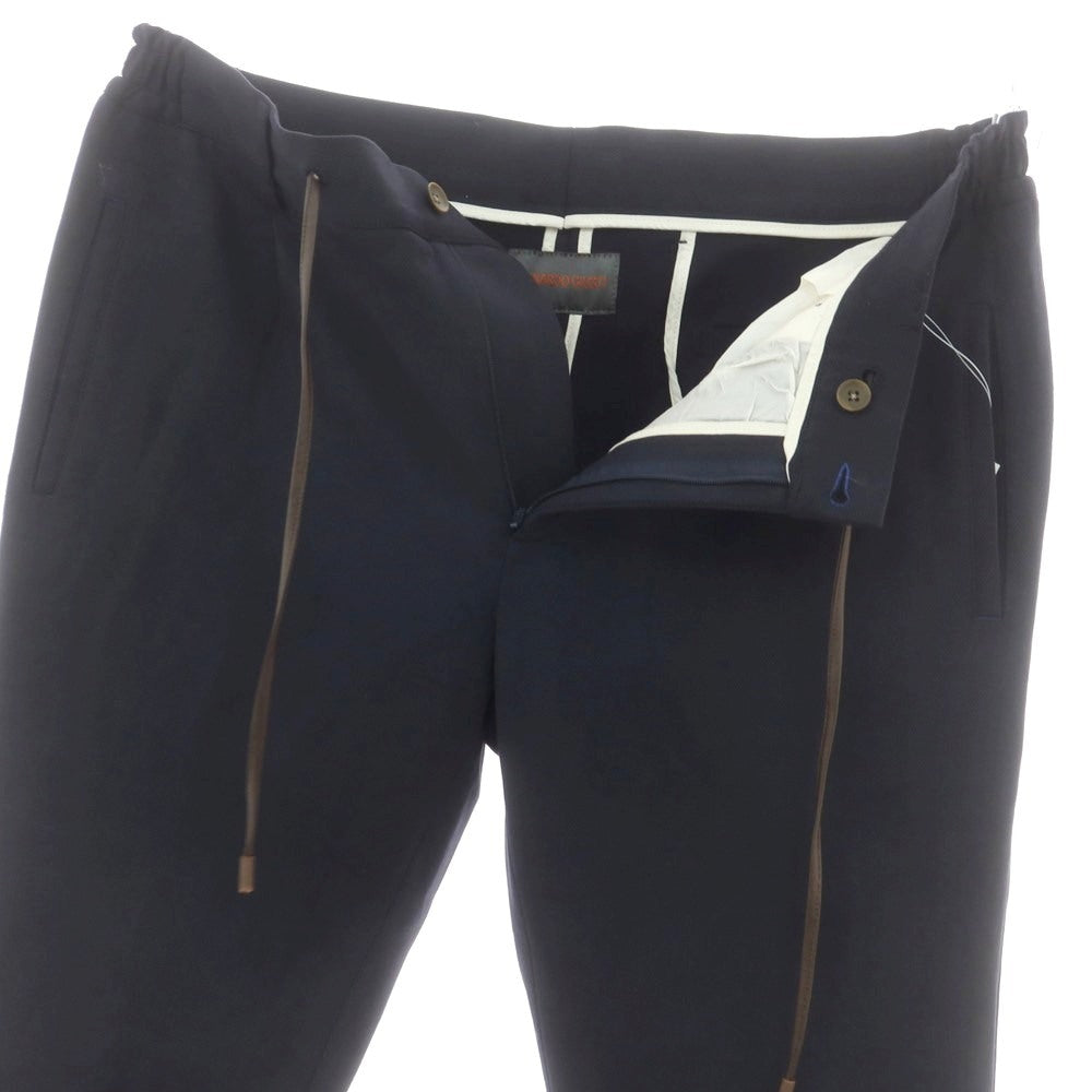 【中古】ベルナルド ジュスティ BERNARDO GIUSTI レーヨンナイロン ジャージー イージースラックスパンツ ネイビー【 50 】【 状態ランクD 】【 メンズ 】