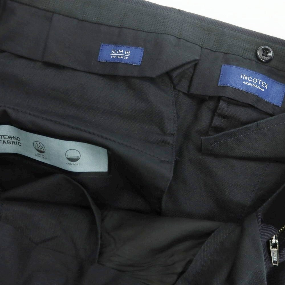 【中古】インコテックス INCOTEX ストレッチ ウールナイロン ドレススラックスパンツ ネイビー【 46 】【 状態ランクB 】【 メンズ 】