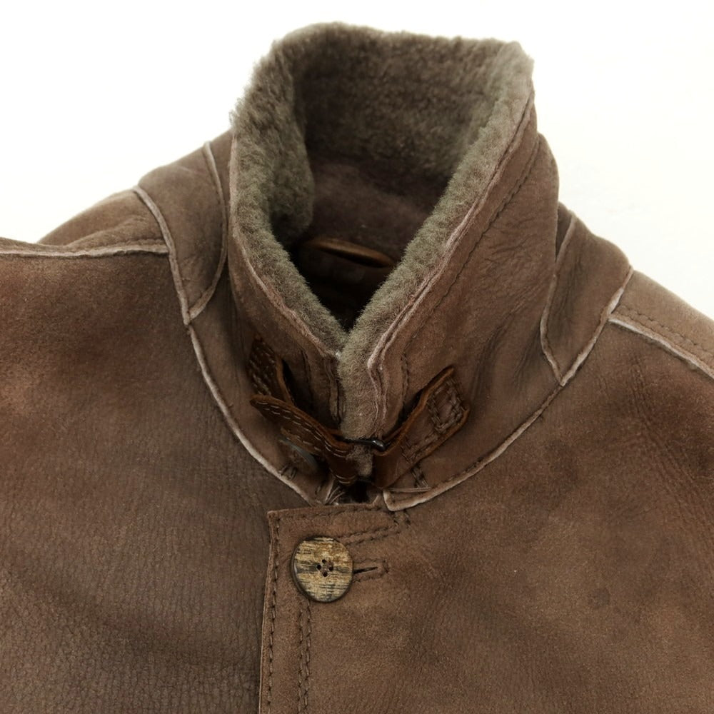 【中古】ジモス GMS-75 GIMO’S ムートン コート ブラウン【 表記なし(XS) 】【 状態ランクD 】【 メンズ 】