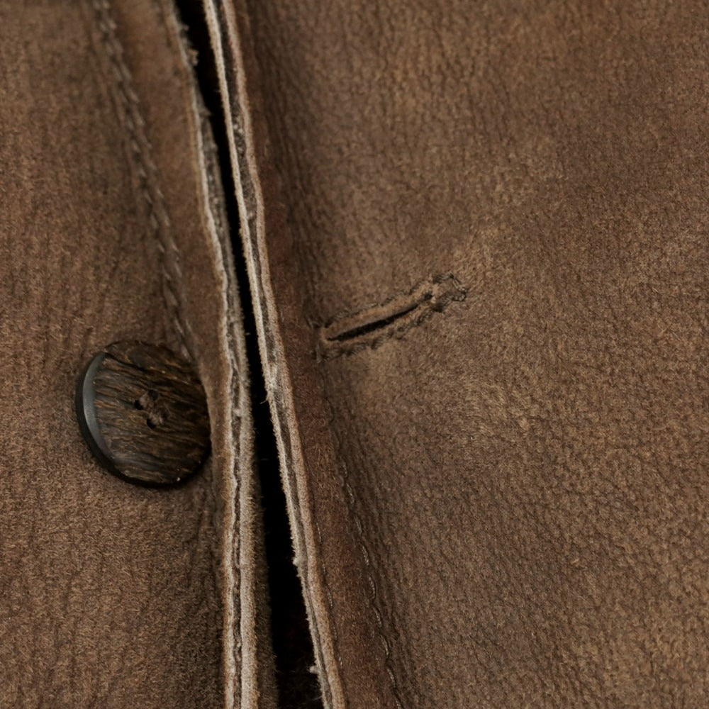 【中古】ジモス GMS-75 GIMO’S ムートン コート ブラウン【 表記なし(XS) 】【 状態ランクD 】【 メンズ 】