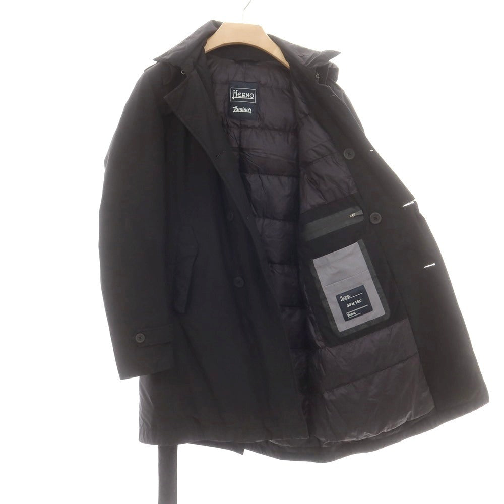 【中古】ヘルノ Herno Laminar GORE-TEX ダブルブレスト ダウンコート ブラック【 48 】【 状態ランクB 】【 メンズ 】