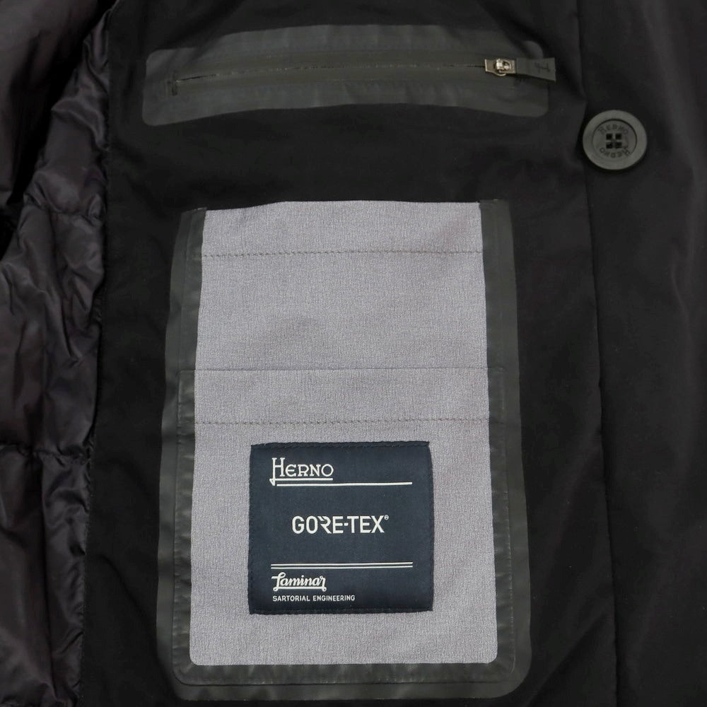 【中古】ヘルノ Herno Laminar GORE-TEX ダブルブレスト ダウンコート ブラック【 48 】【 状態ランクB 】【 メンズ 】