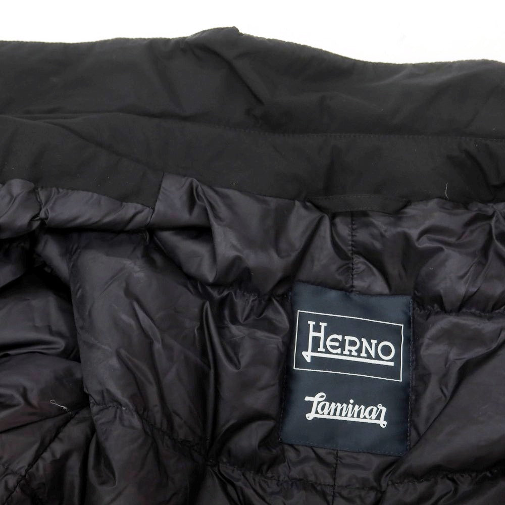 【中古】ヘルノ Herno Laminar GORE-TEX ダブルブレスト ダウンコート ブラック【 48 】【 状態ランクB 】【 メンズ 】