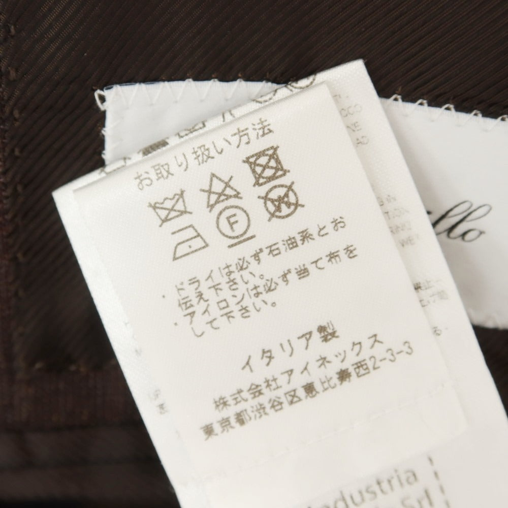 【中古】デペトリロ DE PETRILLO ウール チェック 3つボタンスーツ ブラウン【 46 】【 状態ランクA 】【 メンズ 】