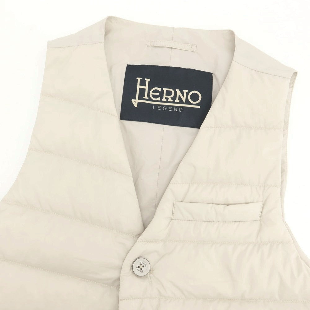 【中古】ヘルノ Herno ナイロン ジレ型 ダウンベスト サンドベージュ【 44 】【 状態ランクA 】【 メンズ 】