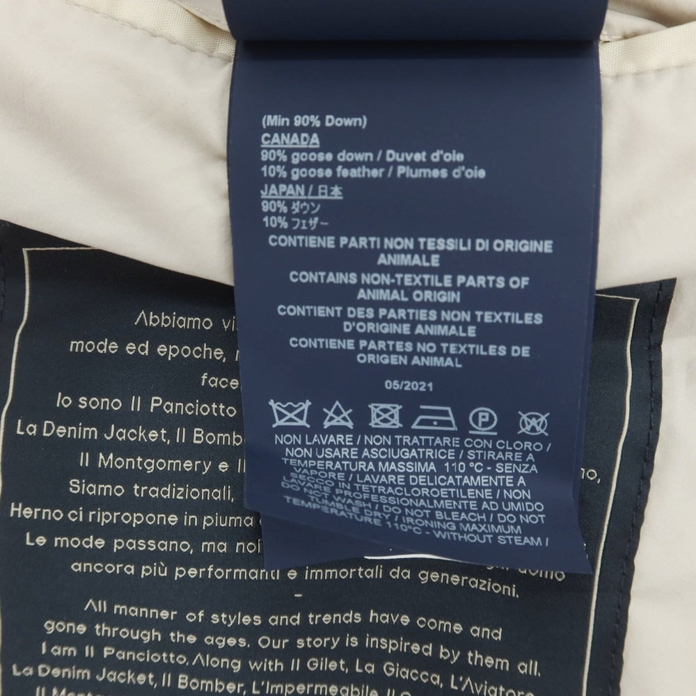 【中古】ヘルノ Herno ナイロン ジレ型 ダウンベスト サンドベージュ【 44 】【 状態ランクA 】【 メンズ 】