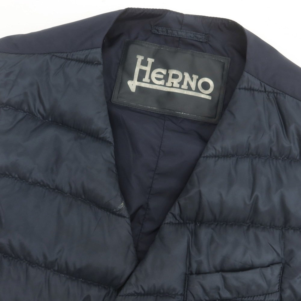 【中古】ヘルノ Herno ナイロン ジレ型 ダウンベスト ネイビー【 44 】【 状態ランクB 】【 メンズ 】