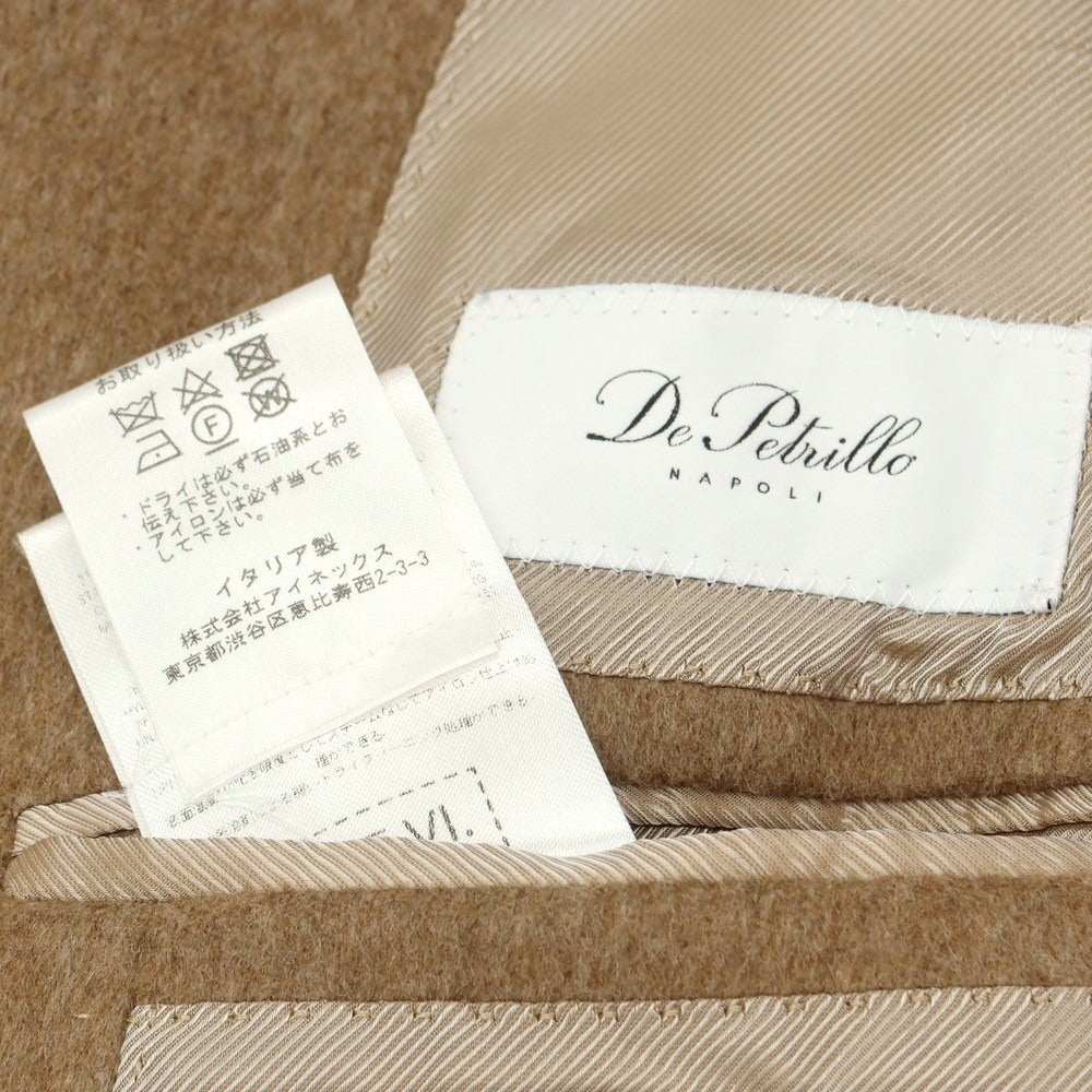 【中古】デペトリロ DE PETRILLO ウール ダブルブレストポロコート ブラウンベージュ系【 44 】【 状態ランクA 】【 メンズ 】