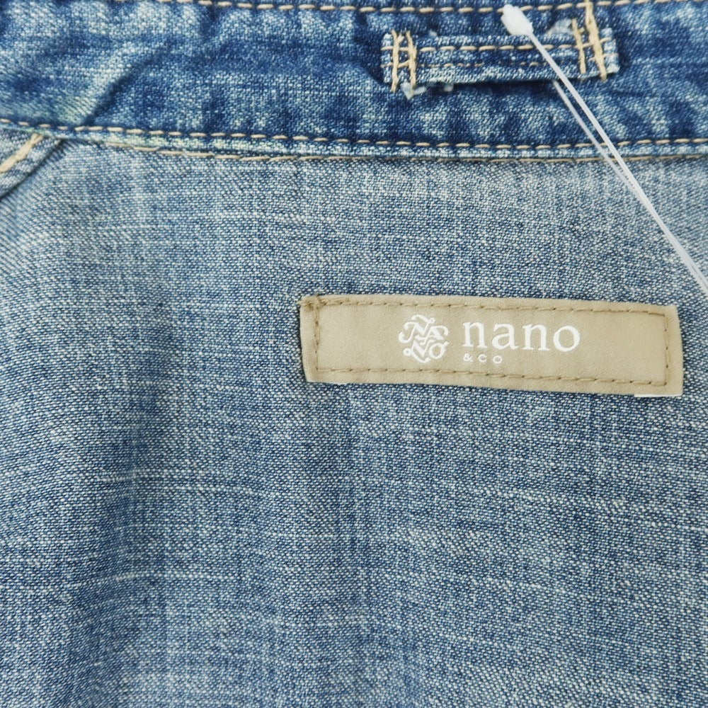 【中古】ナノユニバース nano universe コットン ウエスタンシャツ ブルー【 M 】【 状態ランクB 】【 メンズ 】