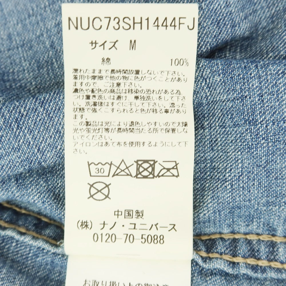 【中古】ナノユニバース nano universe コットン ウエスタンシャツ ブルー【 M 】【 状態ランクB 】【 メンズ 】
