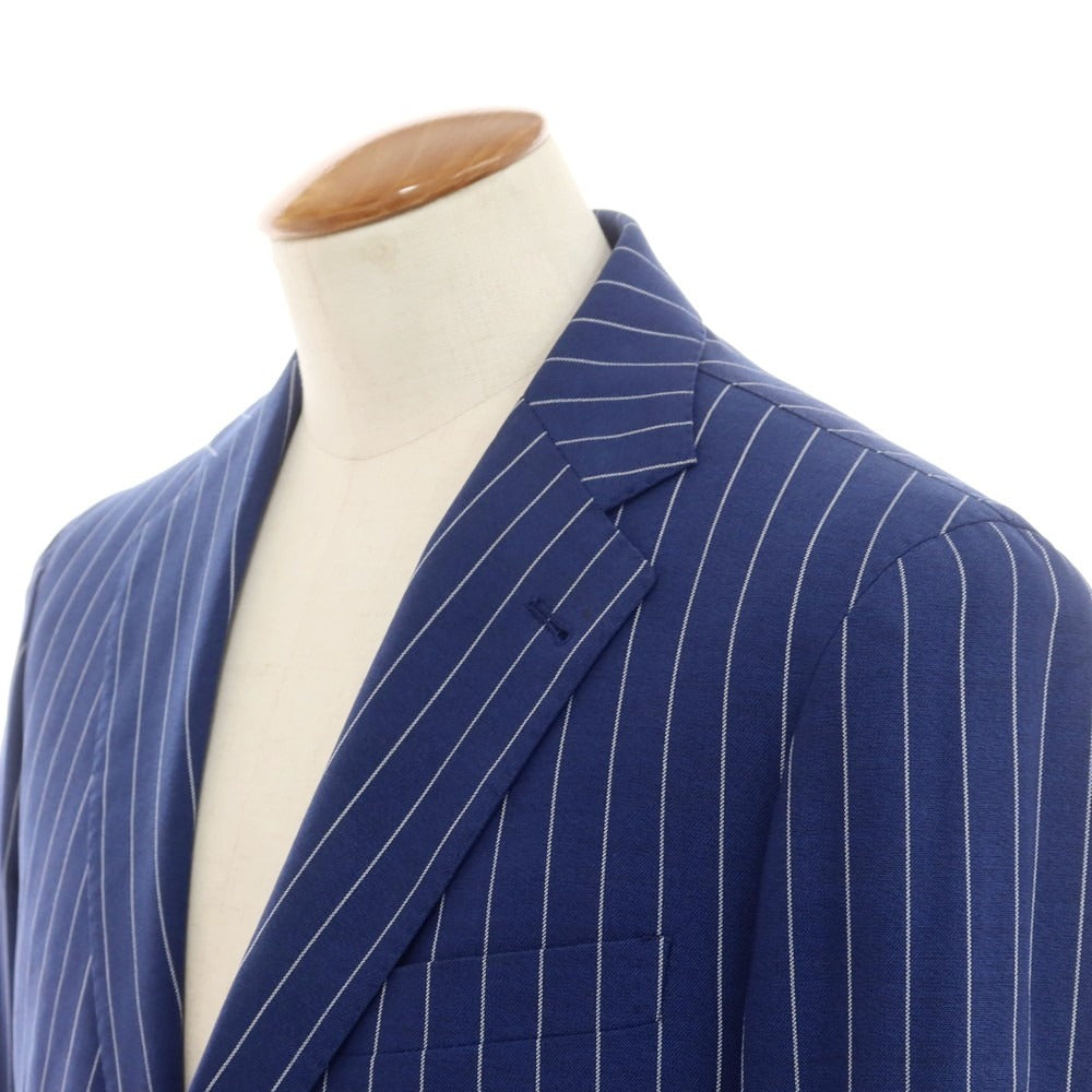 【中古】タリアトーレ TAGLIATORE ウール ストライプ 2つボタンスーツ ダークブルーxホワイト【 48 】【 状態ランクD 】【 メンズ 】