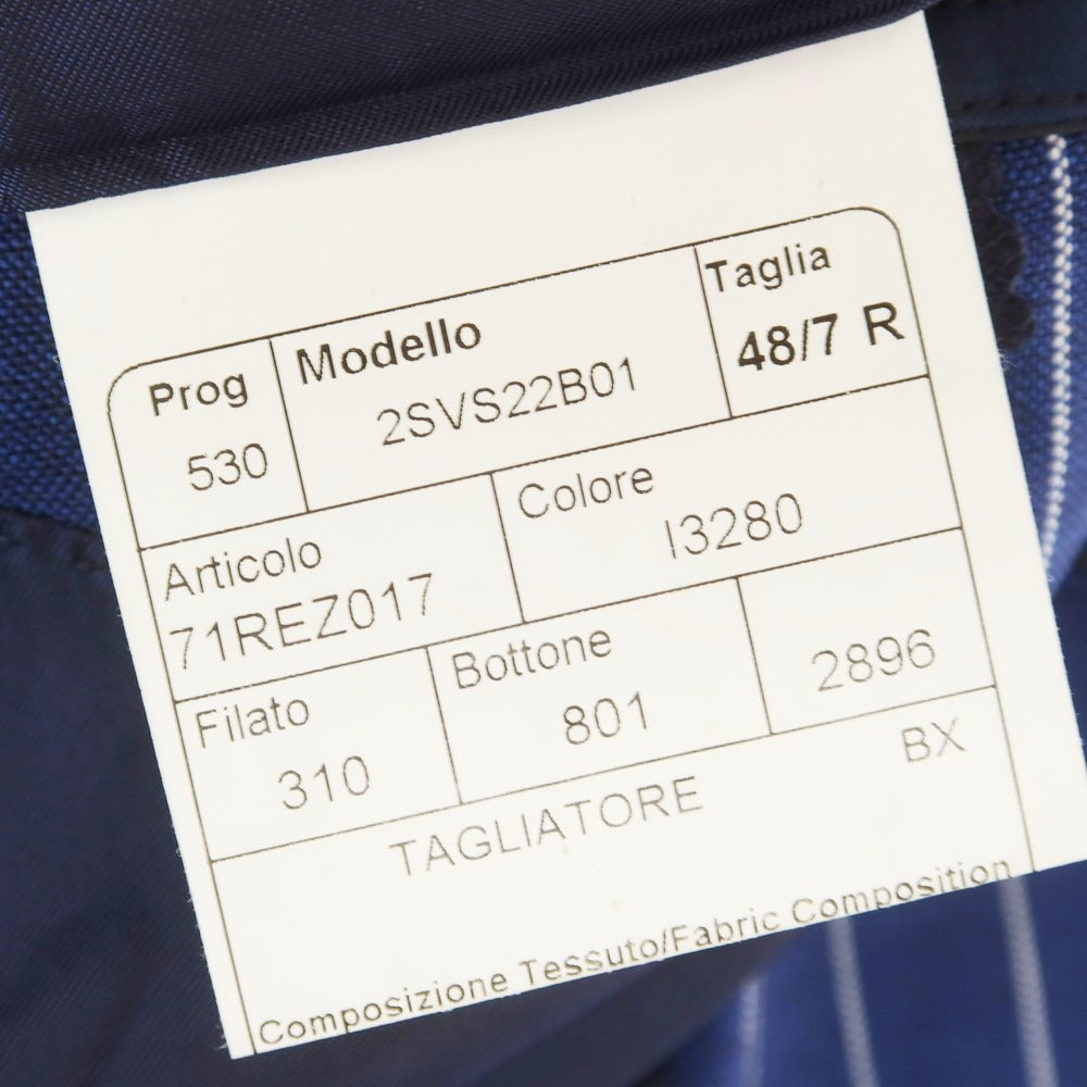 【中古】タリアトーレ TAGLIATORE ウール ストライプ 2つボタンスーツ ダークブルーxホワイト【 48 】【 状態ランクD 】【 メンズ 】