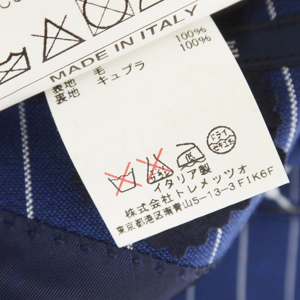 【中古】タリアトーレ TAGLIATORE ウール ストライプ 2つボタンスーツ ダークブルーxホワイト【 48 】【 状態ランクD 】【 メンズ 】