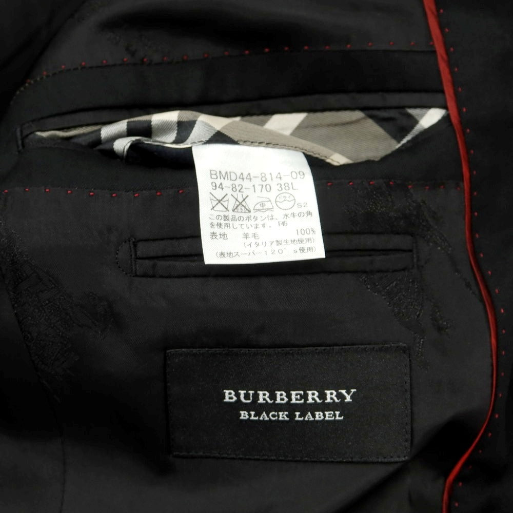 【中古】バーバリーブラックレーベル BURBERRY BLACK LABEL ウール スリーピース 3つボタンスーツ ブラック【 38 】【 状態ランクC 】【 メンズ 】