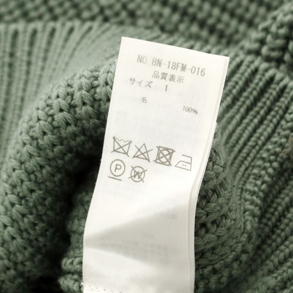 【中古】バトナー BATONER ウール クルーネック プルオーバーニット スモーキーグリーン【 1 】【 状態ランクB 】【 メンズ 】