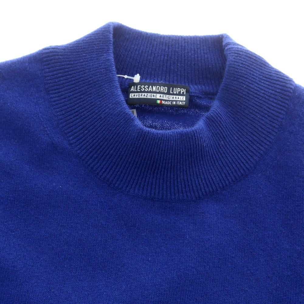 【中古】アレッサンドロルッピ Alessandro Luppi ウールカシミヤ モックネック プルオーバーニット ブルー【 50 】【 状態ランクB 】【 メンズ 】