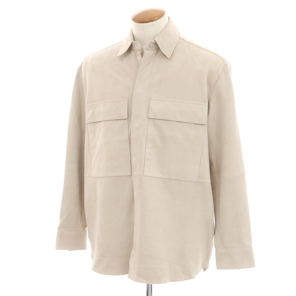 【中古】アルマ ARMA ゴートスキンスエード シャツブルゾン ライトベージュ【 46 】【 状態ランクB 】【 メンズ 】