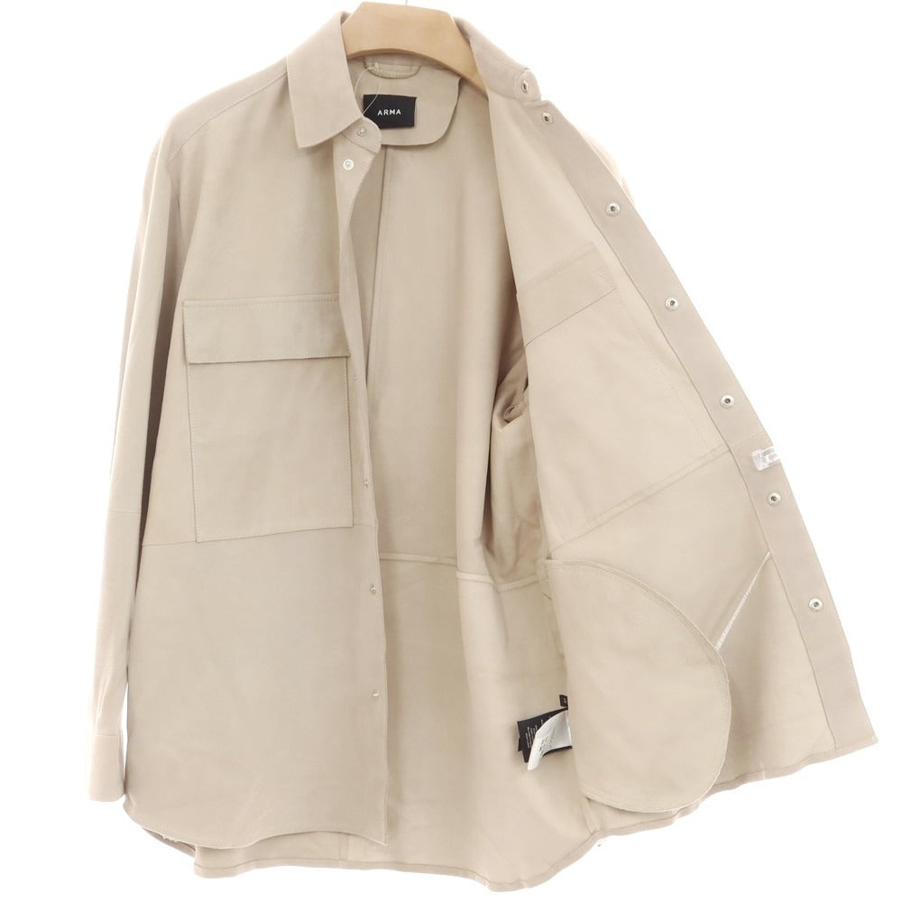 【中古】アルマ ARMA ゴートスキンスエード シャツブルゾン ライトベージュ【 46 】【 状態ランクB 】【 メンズ 】