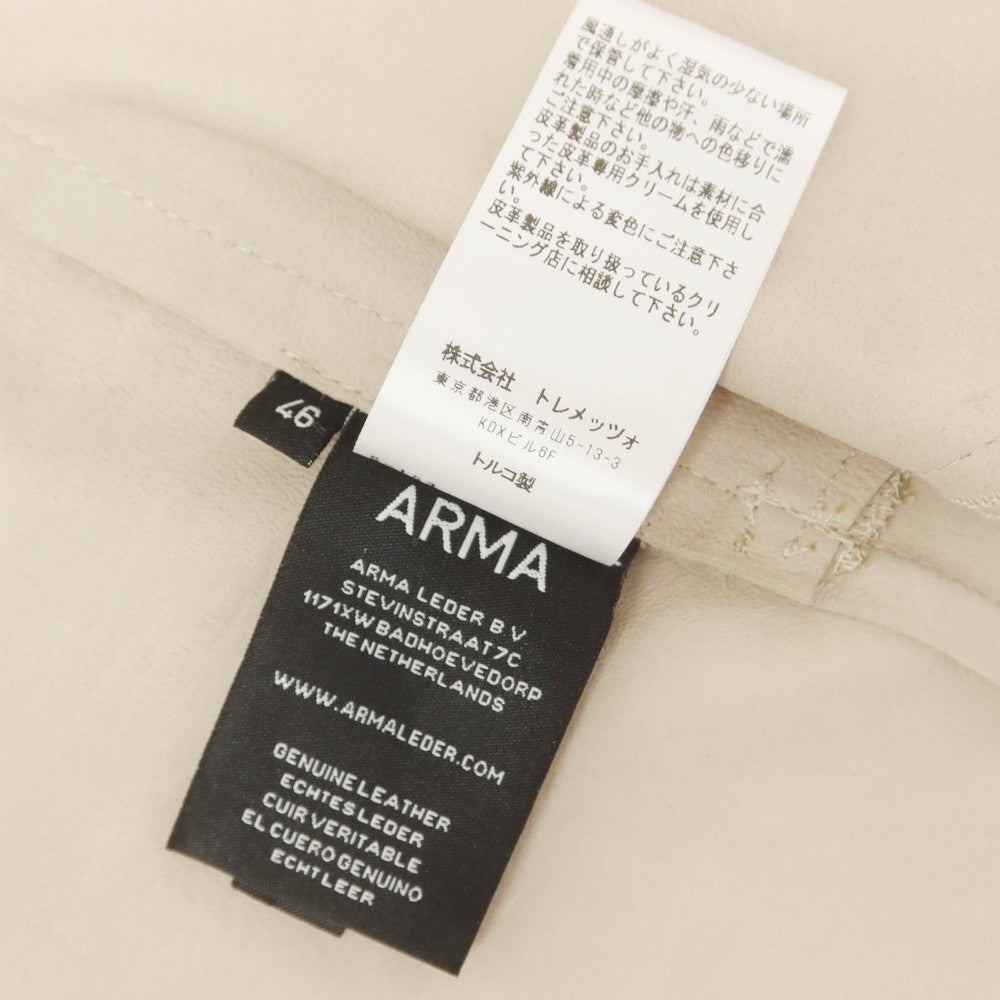 【中古】アルマ ARMA ゴートスキンスエード シャツブルゾン ライトベージュ【 46 】【 状態ランクB 】【 メンズ 】