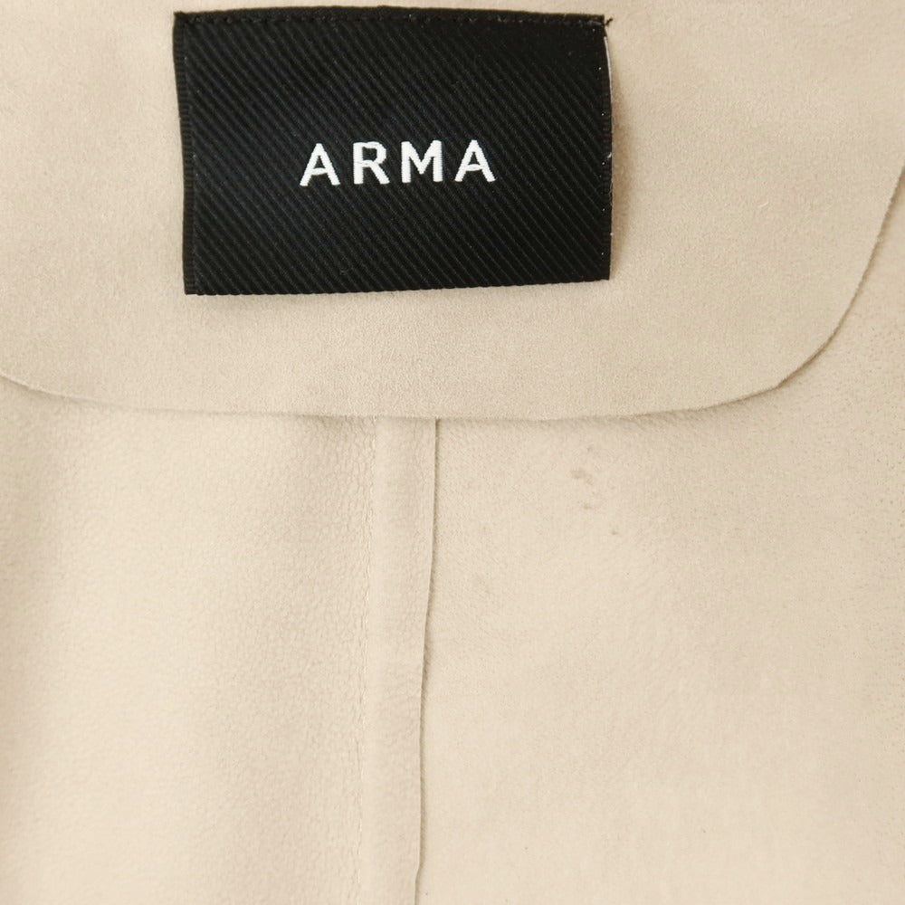 【中古】アルマ ARMA ゴートスキンスエード シャツブルゾン ライトベージュ【 46 】【 状態ランクB 】【 メンズ 】