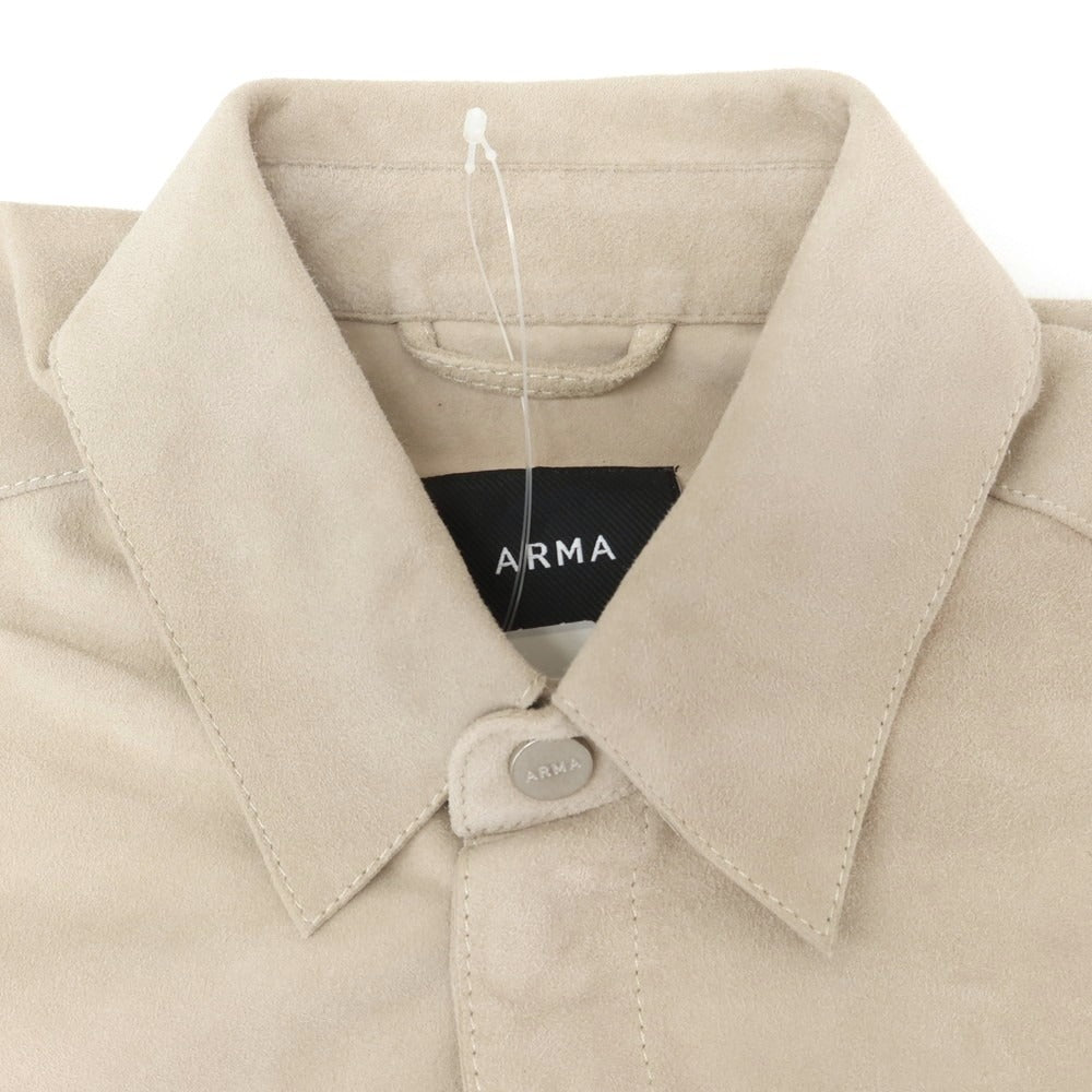 【中古】アルマ ARMA ゴートスキンスエード シャツブルゾン ライトベージュ【 46 】【 状態ランクB 】【 メンズ 】