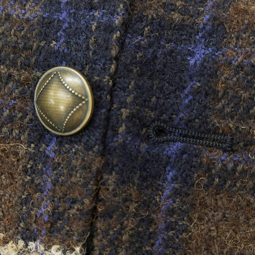 【中古】タリアトーレ TAGLIATORE ウールポリエステル チェック 2B カジュアルジャケット ブラウンxネイビー【 42 】【 状態ランクC 】【 メンズ 】