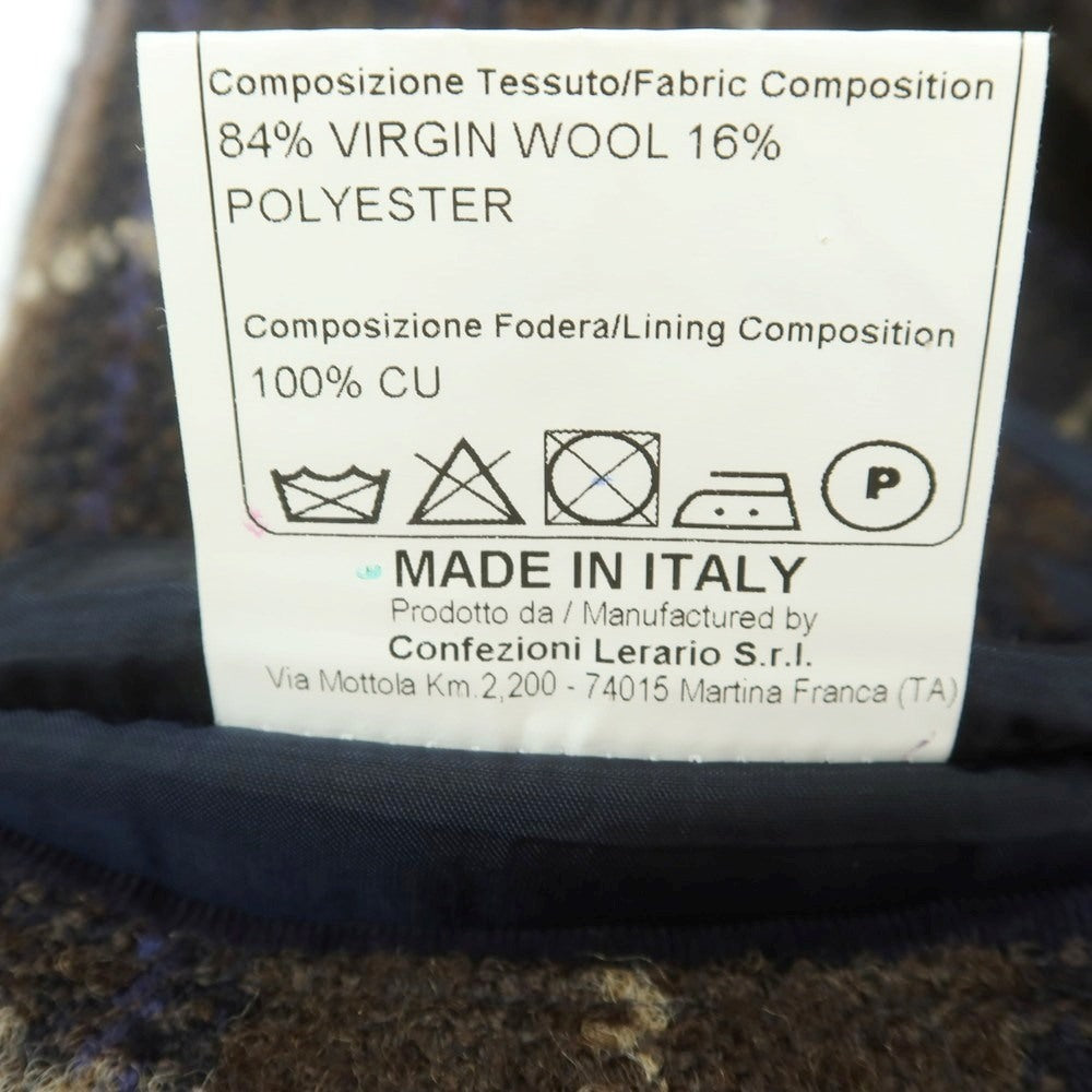 【中古】タリアトーレ TAGLIATORE ウールポリエステル チェック 2B カジュアルジャケット ブラウンxネイビー【 42 】【 状態ランクC 】【 メンズ 】